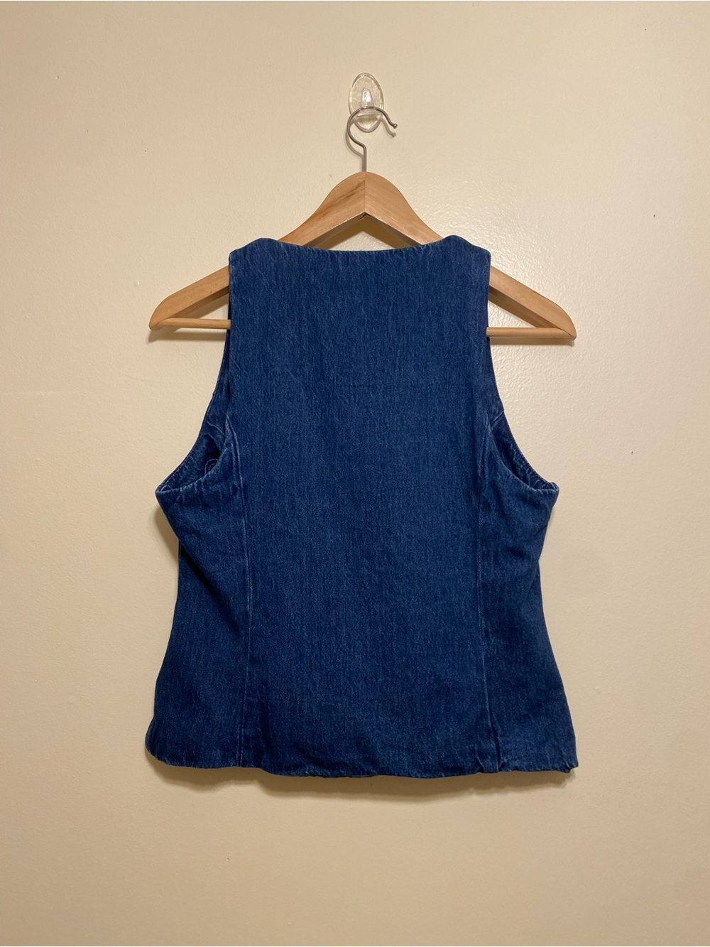 Zara Navy Blue Denim Button-Up Vest. Style 6164/197/497 Size M - Picture 2 of 7